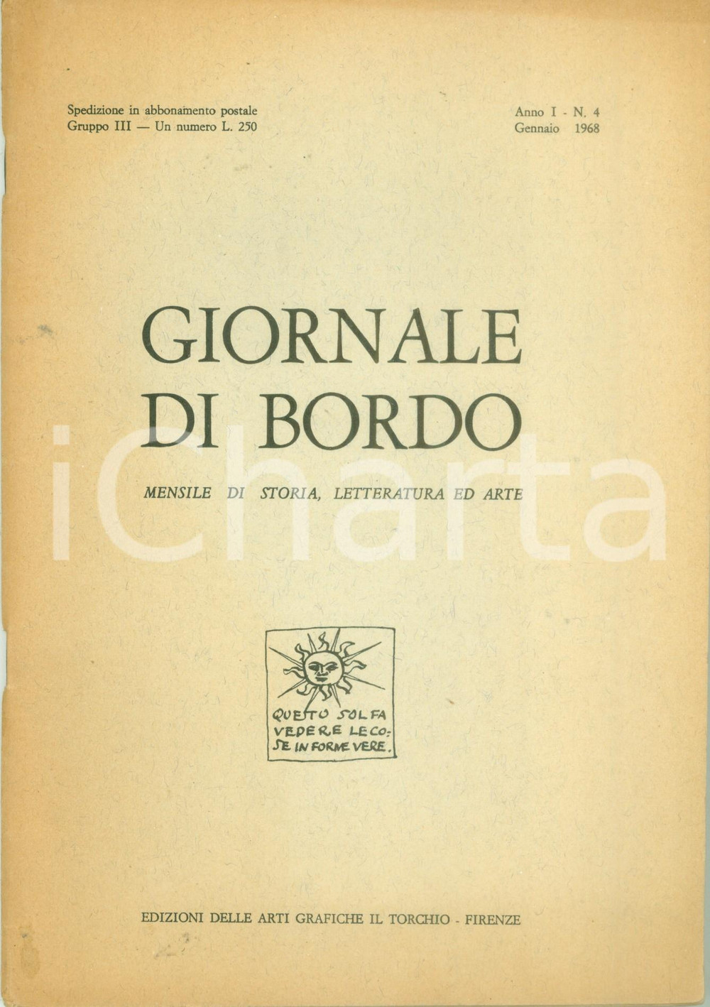 Libro, pubblicazione d epoca 1968 GIORNALE DI BORDO Francesco BACCI Quadri del RUBENS Rivista mensile 1