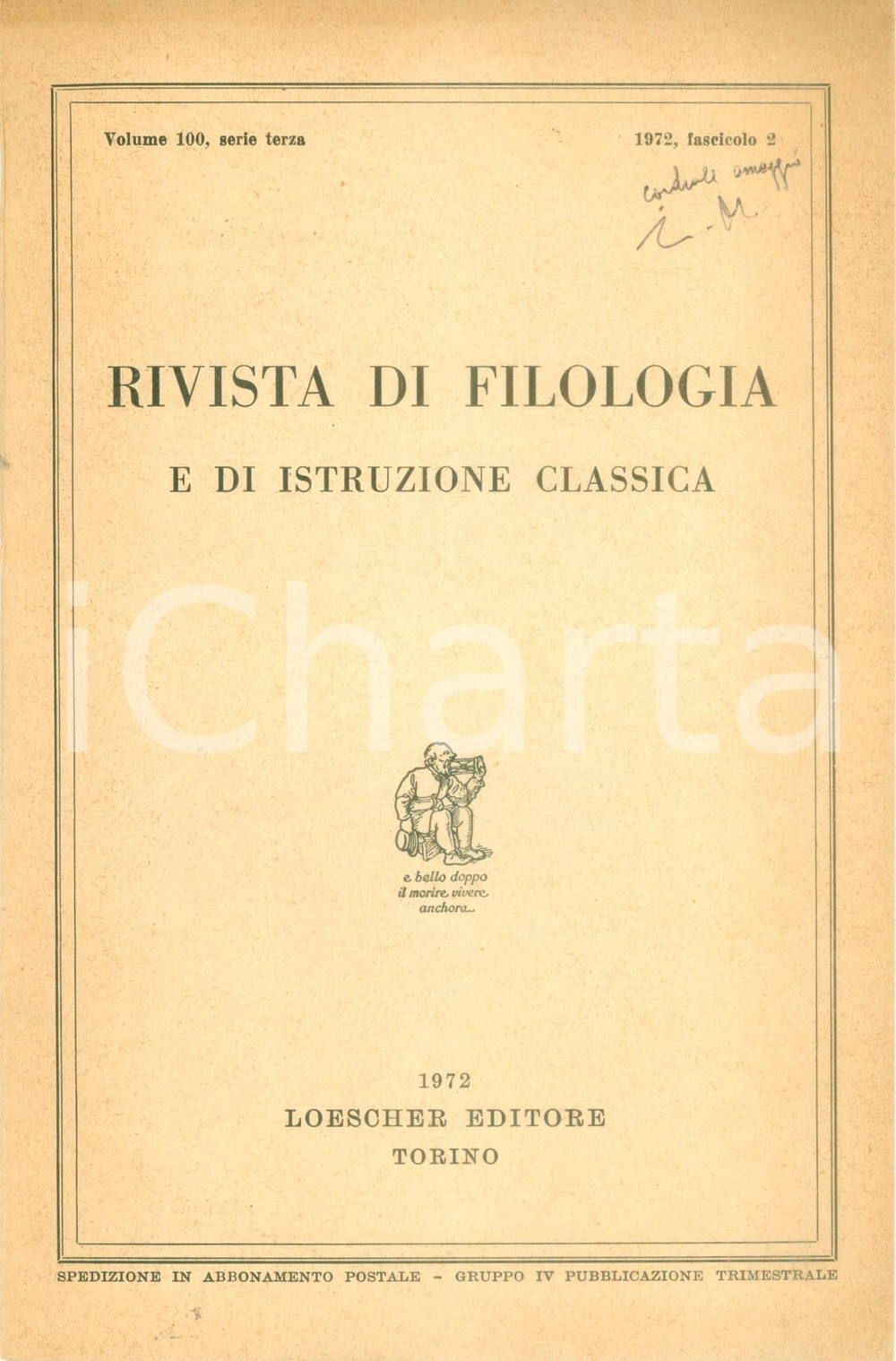 Libro, pubblicazione d epoca 1972 Luigi MORETTI Epigraphica con mappa Estratto con omaggio AUTOGRAFO 1