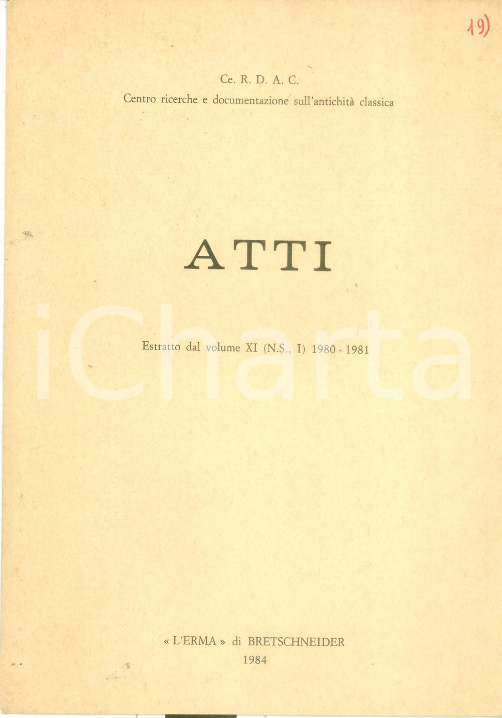 Libro, pubblicazione d epoca 1984 Ezio BUCHI Il culto della Petra Genetrix nella VENETIA Pubblicazione 1