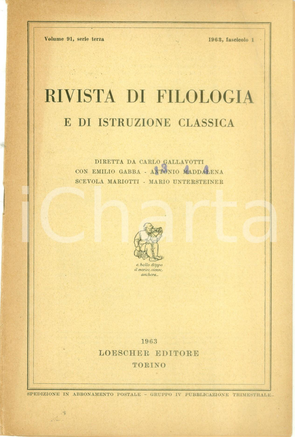 Libro, pubblicazione d epoca 1963 Luigi MORETTI I technitai di SIRACUSA Estratto da Rivista di Filologia 1