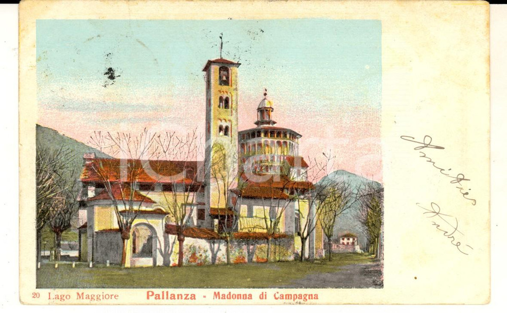 Cartolina originale da collezione 1904 VERBANIA PALLANZA Madonna di Campagna Cartolina postale FP VG 1