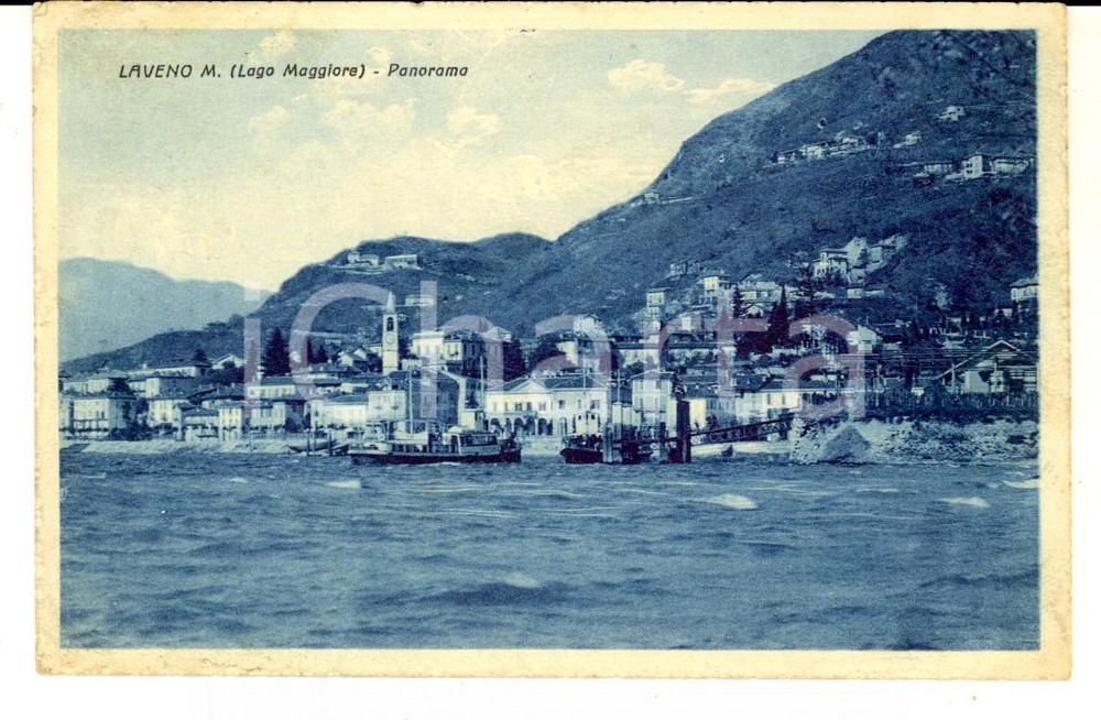 Cartolina originale da collezione 1935 LAVENO MOMBELLO VA Panorama con Lago Maggiore Cartolina FP VG 1