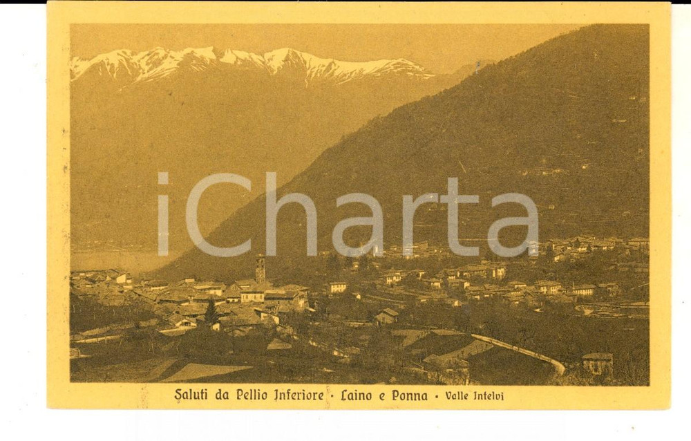 Cartolina originale da collezione 1920 ca PELLIO INTELVI CO Veduta con LAINO e PONNA Cartolina postale FP NV 1