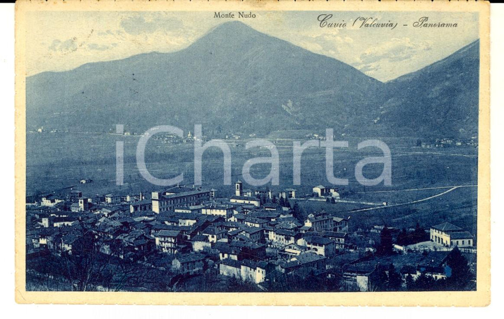 Cartolina originale da collezione 1929 CUVIO VA Panorama con il MONTE NUDO Cartolina postale VINTAGE FP VG 1