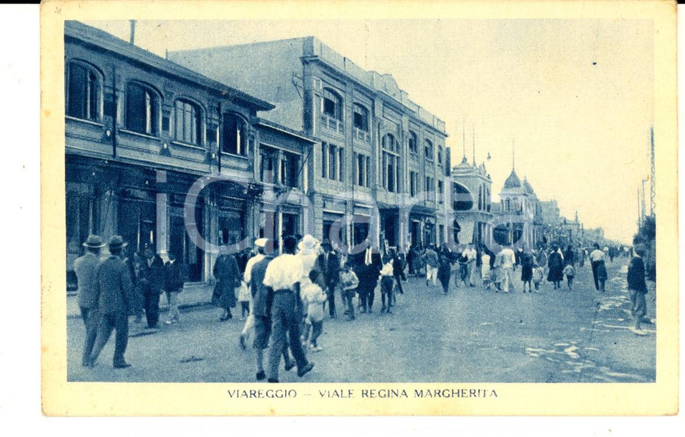 Cartolina originale da collezione 1931 VIAREGGIO LU Veduta di viale REGINA MARGHERITACartolina ANIMATA FP VG 1