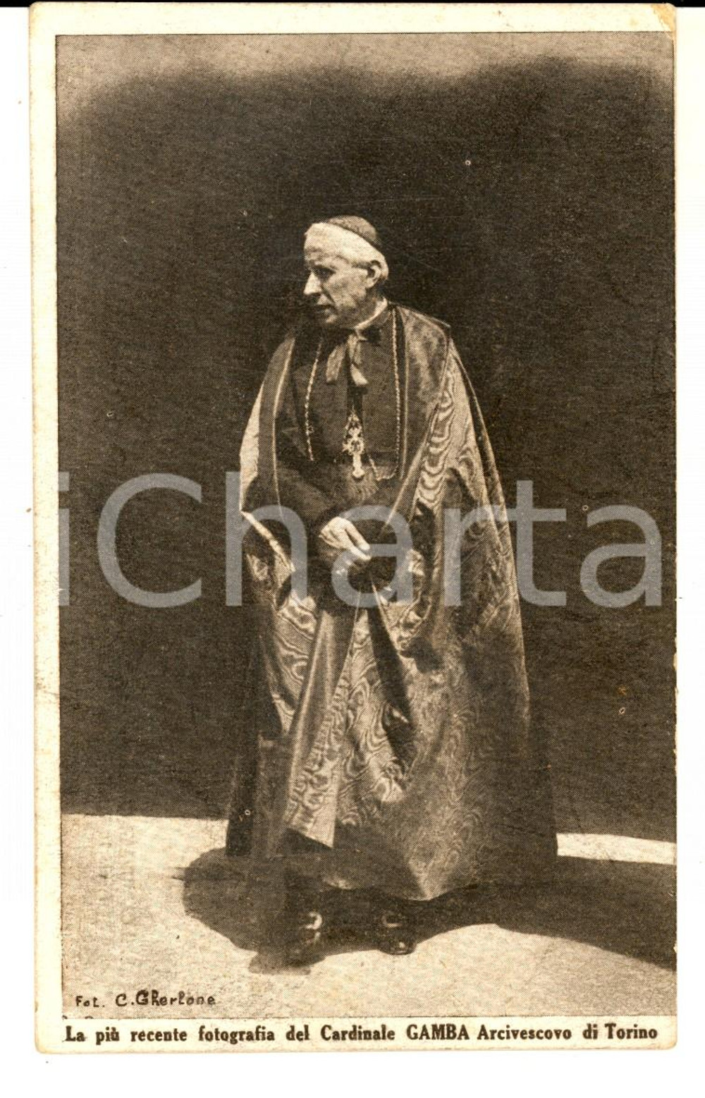 Cartolina originale da collezione 1930 TORINO Ultimo ritratto dell arcivescovo Giuseppe GAMBA Cartolina FP NV 1