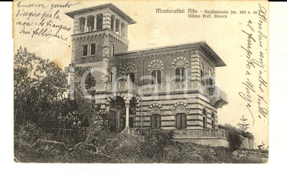 Cartolina originale da collezione 1925 MONTECATINI ALTO Villino del prof. GROCCO in VALDINIEVOLE Cartolina FP VG 1