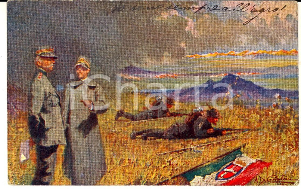 Cartolina originale da collezione 1916 IRREDENTISMO Il termine sacro Cartolina Società DANTE ALIGHIERI 1
