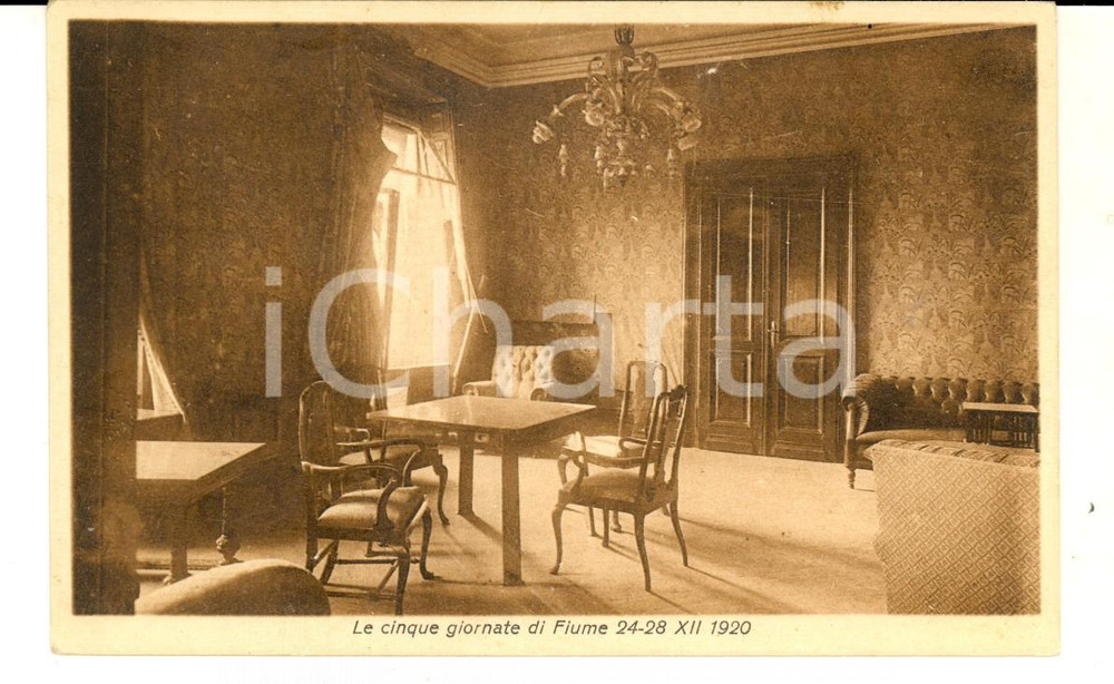 Cartolina originale da collezione 1920 FIUME Bombardamento Palazzo del Comando CINQUE GIORNATE Cartolina 2 1