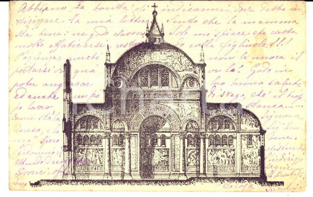 Cartolina originale da collezione 1923 GENOVA RIVAROLO Progetto per chiesa a CAMPASSO Cartolina postale FP VG 1