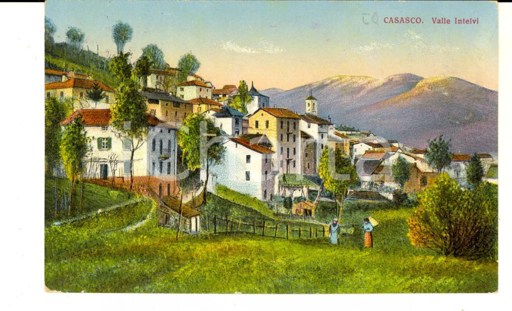 Cartolina originale da collezione 1925 CASASCO D INTELVI CO Veduta del paese Cartolina FP VG 1