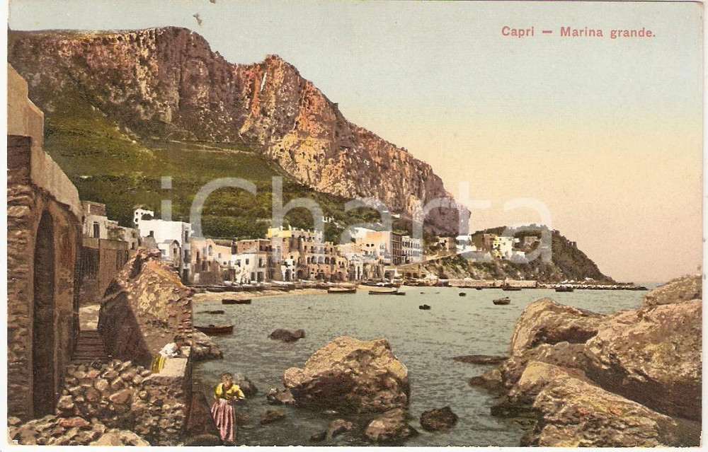 Cartolina originale da collezione 1930 ca CAPRI NA ChiacchIere tra donne alla MARINA GRANDE Cartolina FP VG 1