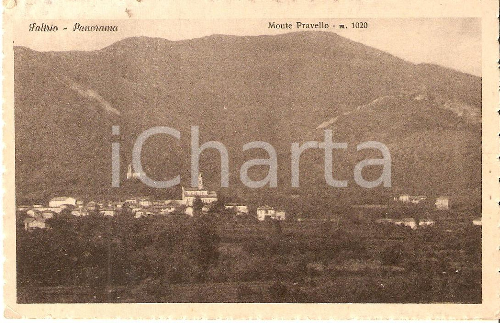 Cartolina originale da collezione 1950 SALTRIO VA Panorama con Monte PRAVELLO Cartolina FP VG 1