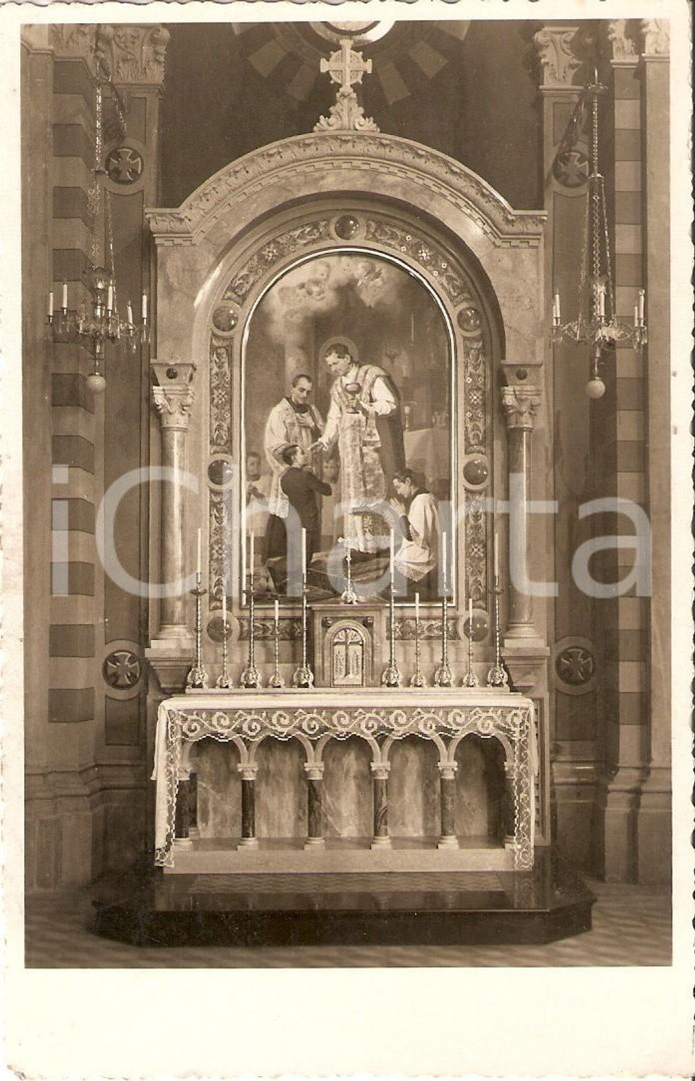 Cartolina originale da collezione 1950 ca MONFERRATO Pala d altare DON GIOVANNI BOSCO Foto seriale COLOMBINO 8x13 1