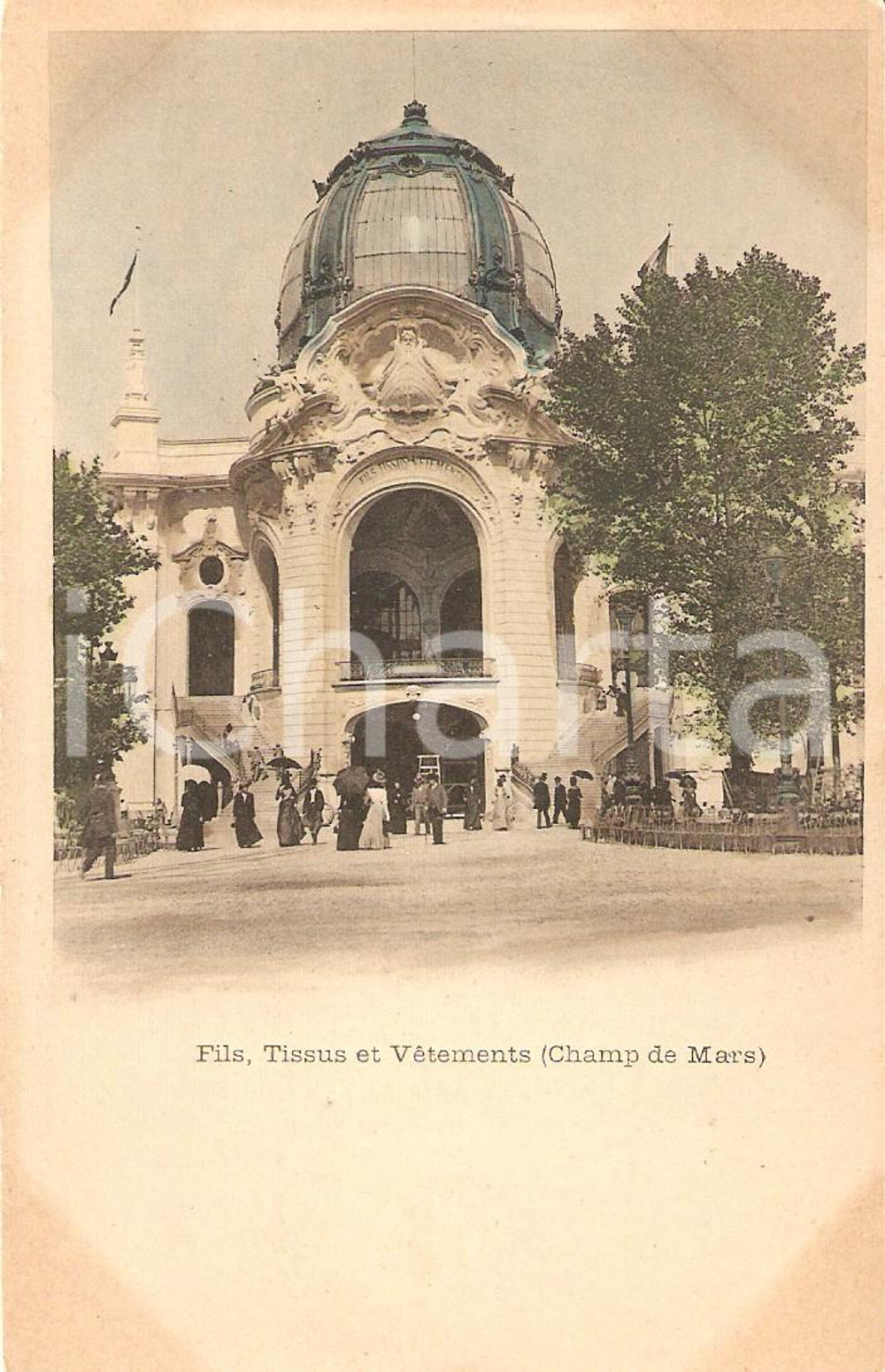 Cartolina originale da collezione 1900 ca PARIS  CHAMP DE MARS Fils, Tissus et Vetements Cartolina FP NV 1