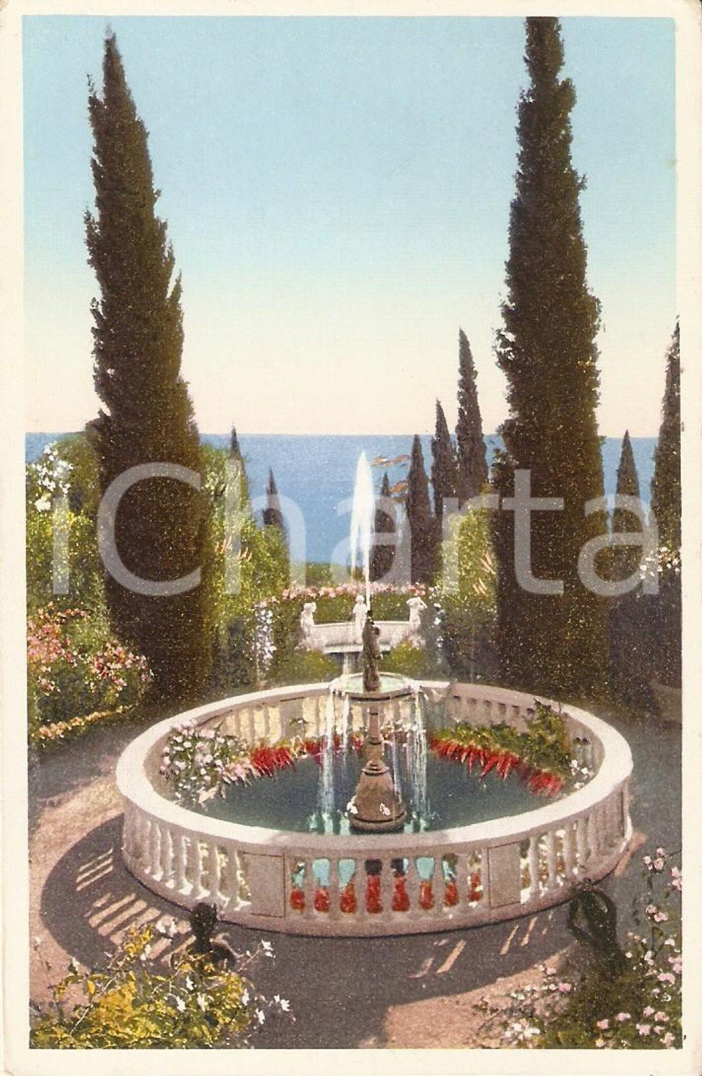 Cartolina originale da collezione 1935 ca VENTIMIGLIA IM Giardini di VILLA MORTOLA Cartolina FP NV 1