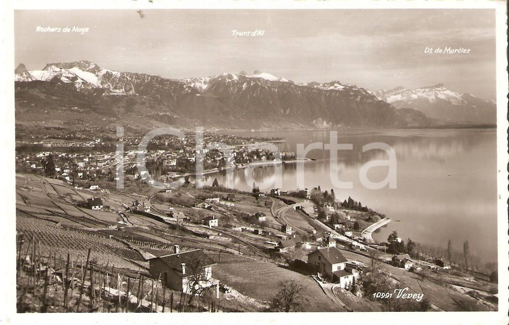 Cartolina originale da collezione 1935 ca VEVEY FRANCE Rochers de Naye  Tours d Ai Cartolina FP NV 1