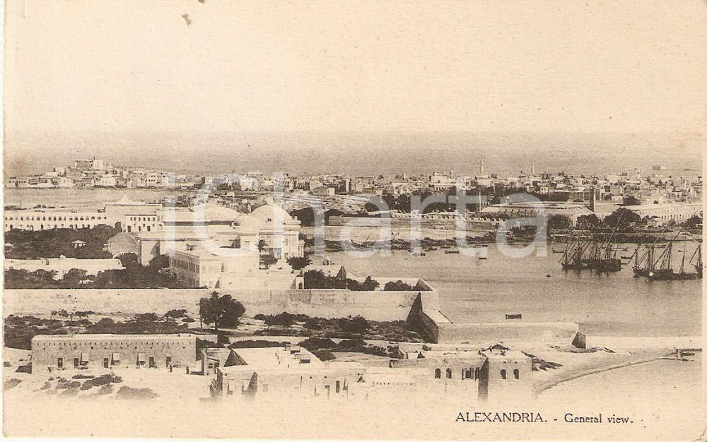 Cartolina originale da collezione 1920 ca ALESSANDRIA D EGITTO Veduta generale Cartolina FP NV 1