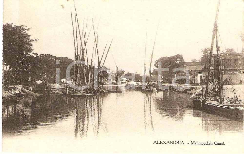 Cartolina originale da collezione 1920 ca ALESSANDRIA D EGITTO Vista del MAHMOUDIEH Canal Cartolina FP NV 1