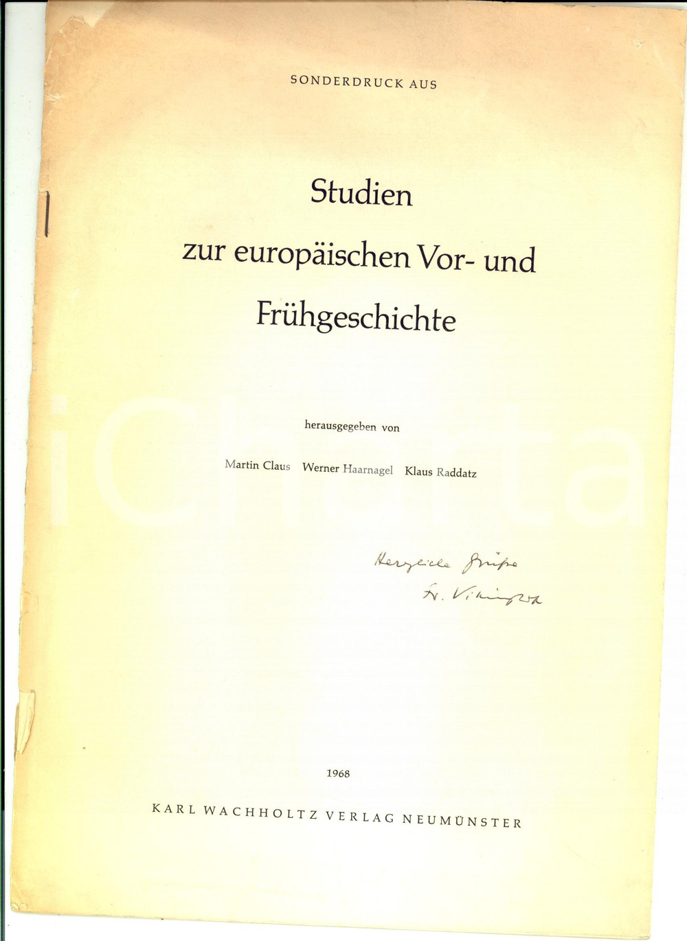 Libro, pubblicazione d epoca 1968 Friedrich VITTINGHOFF Die Beudeutung der Legionslager Invio AUTOGRAFO 1