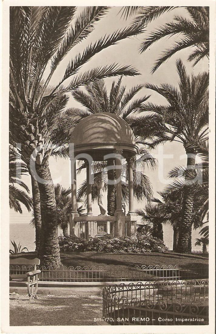 Cartolina originale da collezione 1931 SANREMO IM Palme e statue lungo Corso Imperatrice Cartolina FP VG 1