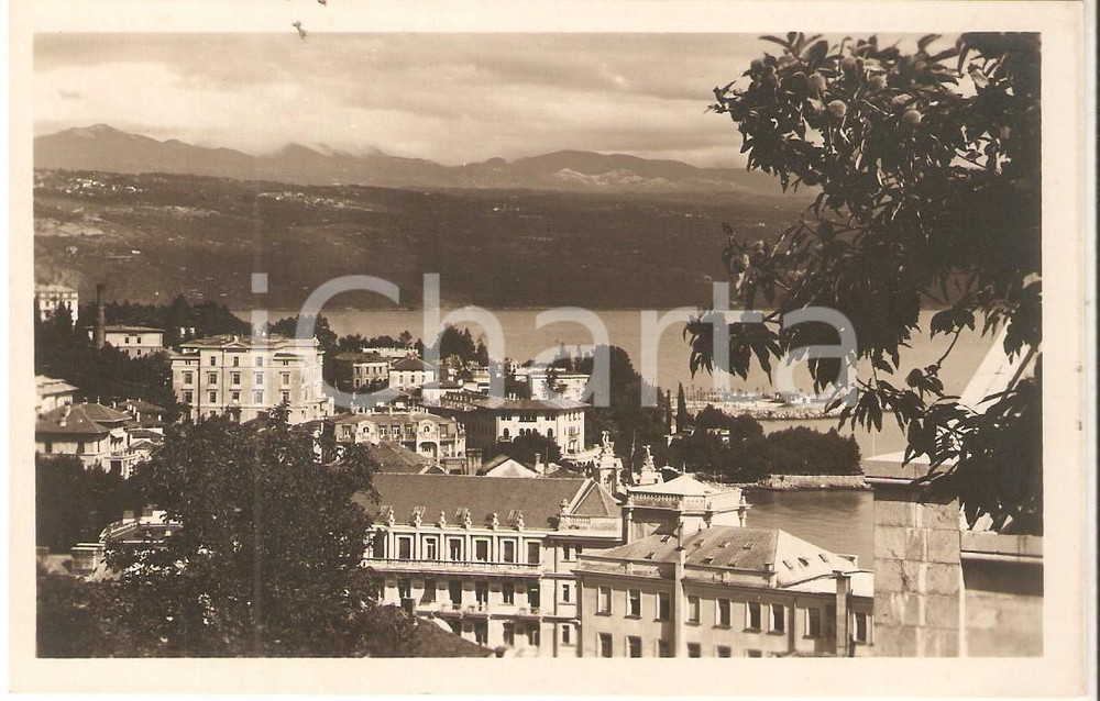 Cartolina originale da collezione 1930 ca ABBAZIA / OPATIJA Panorama della cittÃ  Cartolina FP NV 1