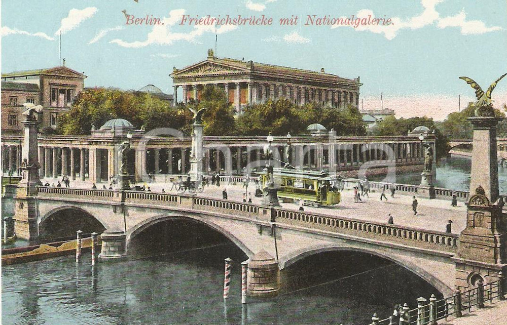 Cartolina originale da collezione 1912 BERLIN Friedrichsbrucke mit Nationalgalerie Cartolina FP NV 1