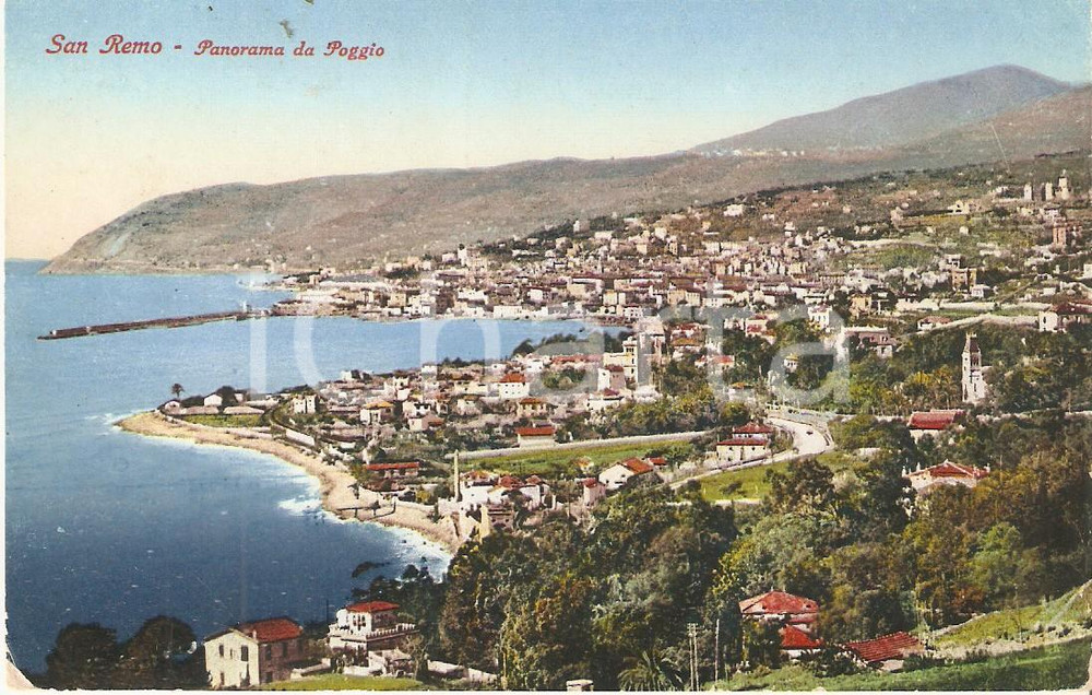 Cartolina originale da collezione 1935 ca SANREMO IM La cittÃ  vista dalla Frazione POGGIO Cartolina FP NV 1