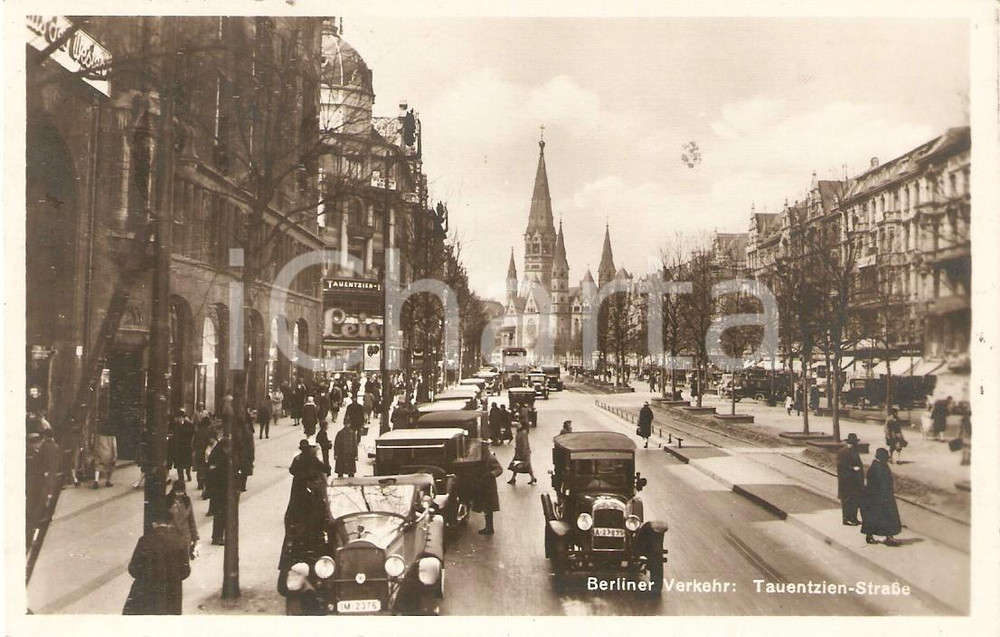 Cartolina originale da collezione 1929 BERLIN Automobili in Tauentzienstrasse Cartolina FP VG 1
