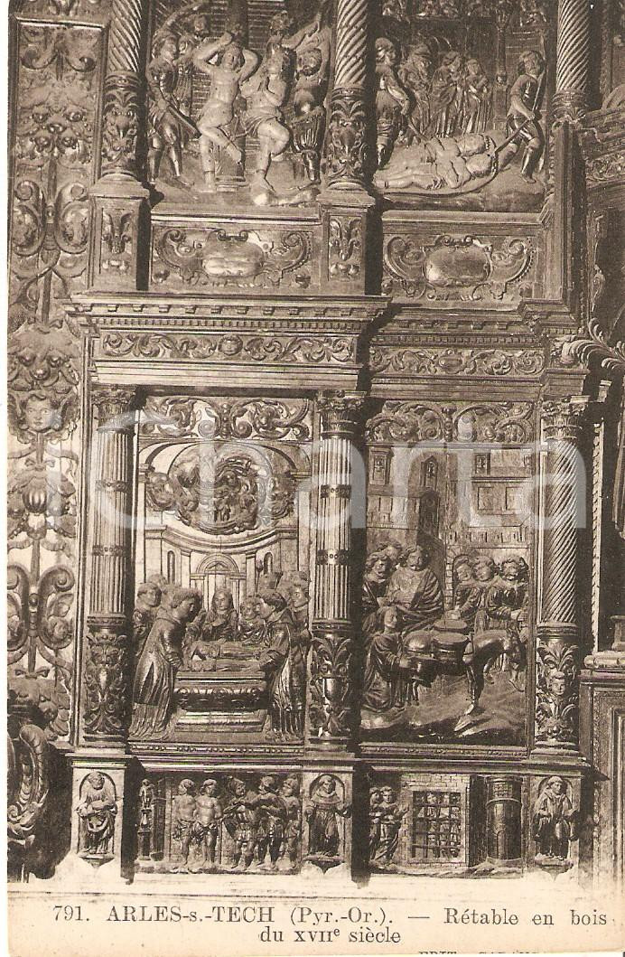 Cartolina originale da collezione 1925 ca ARLESSURTECH FRANCE RÃ©table en bois du XVII siÃ¨cle Cartolina FP NV 1
