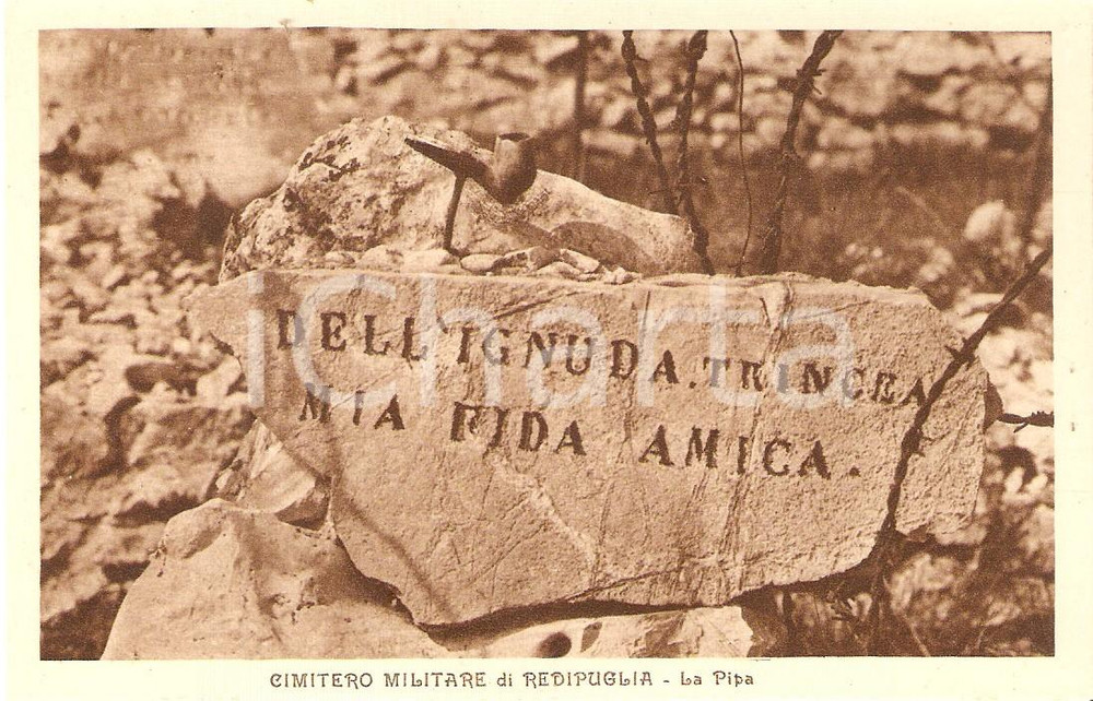 Cartolina originale da collezione 1925 ca Sacrario REDIPUGLIA GO La pipa Cartolina FP NV 1