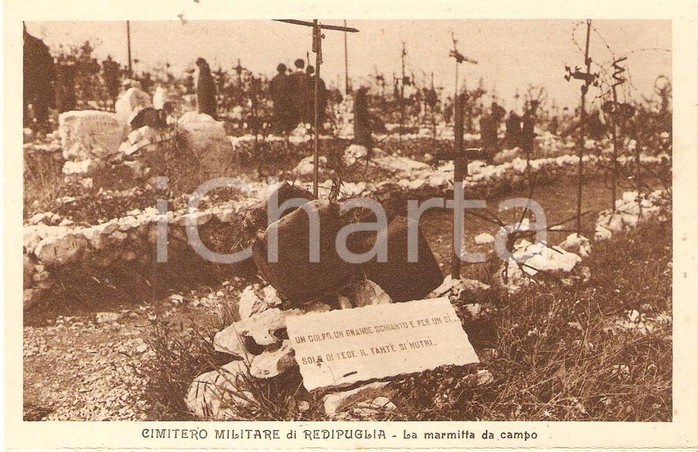 Cartolina originale da collezione 1925 ca Sacrario REDIPUGLIA GO La marmitta da campo Cartolina FP NV 1