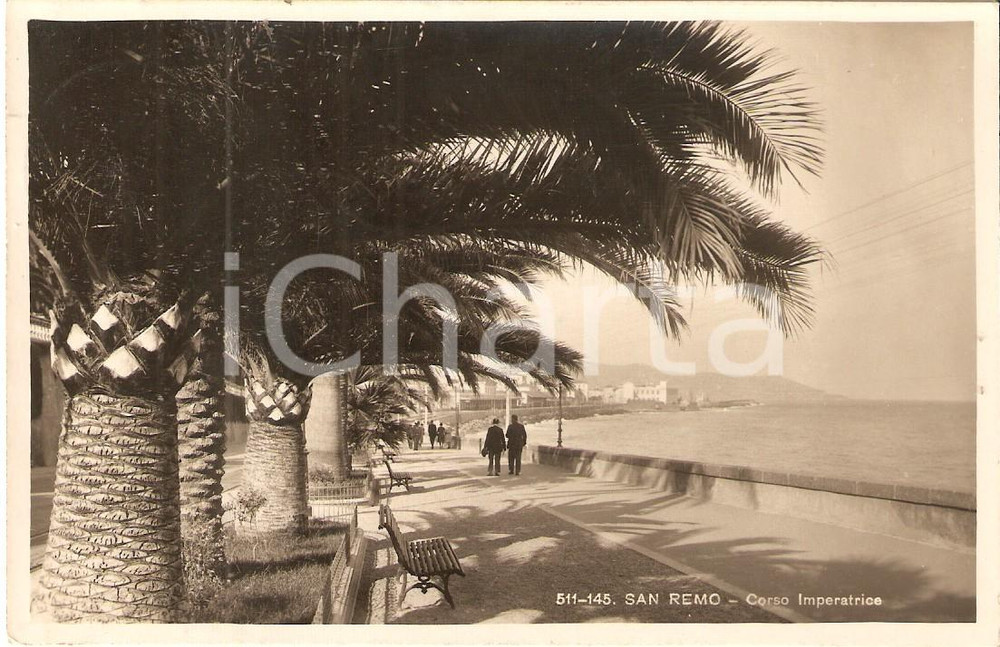 Cartolina originale da collezione 1930 SANREMO IM Gentiluomini in Corso Imperatrice Cartolina FP VG 1