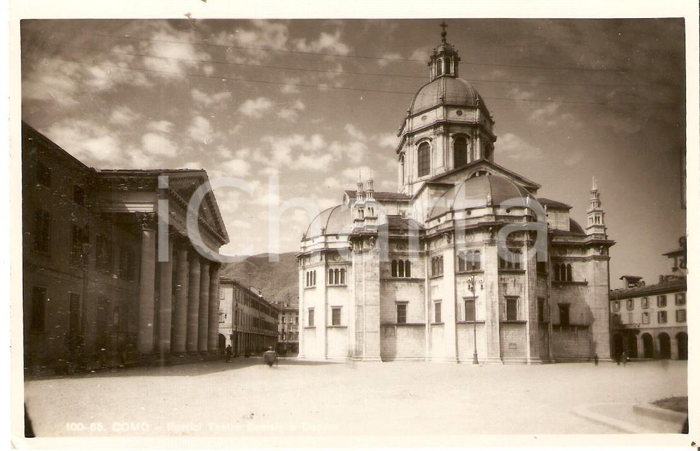 Cartolina originale da collezione 1935 ca COMO Portici TEATRO SOCIALE Duomo Santa Maria Assunta Cartolina FP NV 1