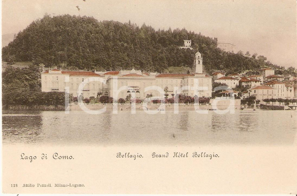 Cartolina originale da collezione 1905 ca BELLAGIO CO Il Grand Hotel visto dal Lago di COMO Cartolina FP NV 1
