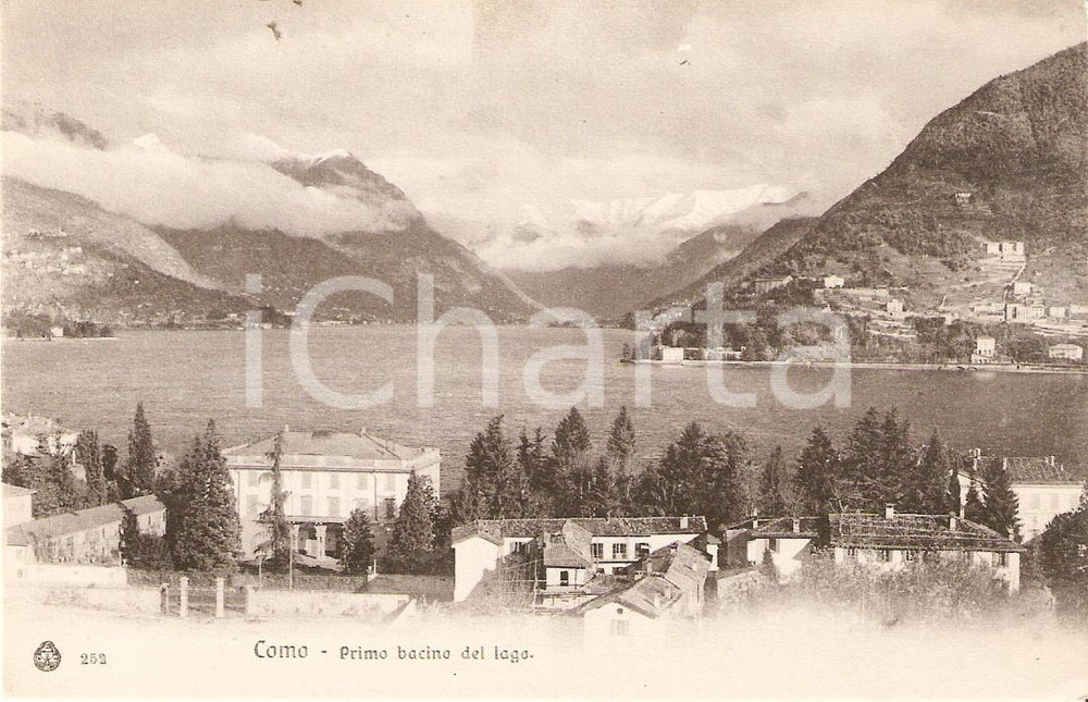 Cartolina originale da collezione 1925 ca COMO Primo bacino del lago  Panorama Cartolina FP NV 1