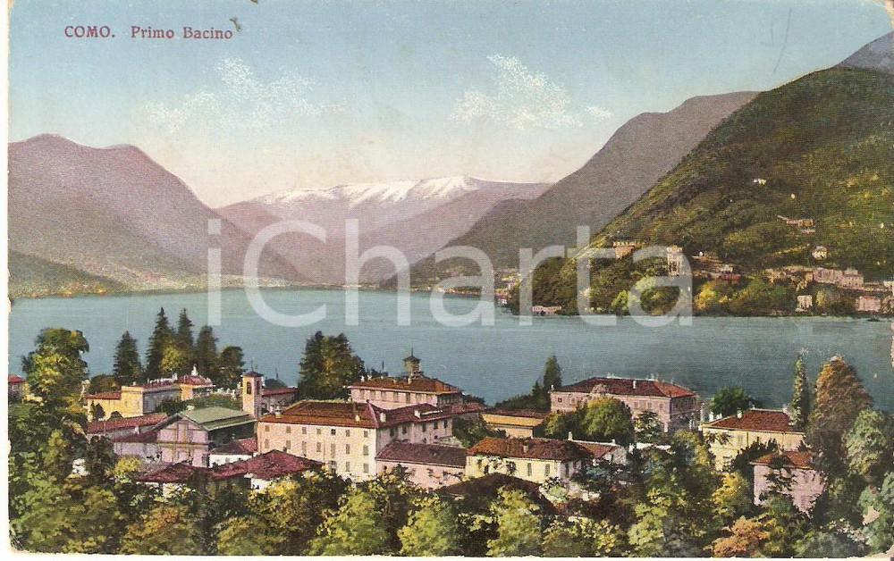 Cartolina originale da collezione 1935 ca COMO Primo bacino del lago Cartolina FP NV 1