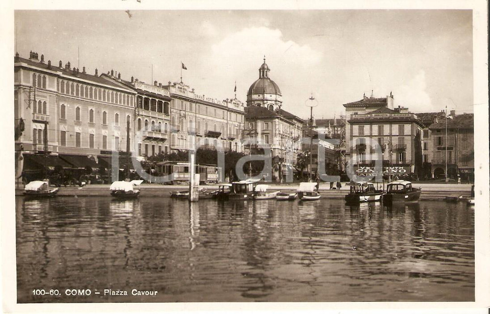 Cartolina originale da collezione 1942 COMO Ristorante Barchetta in Piazza Cavour  Vermouth CINZANO Cartolina FP 1