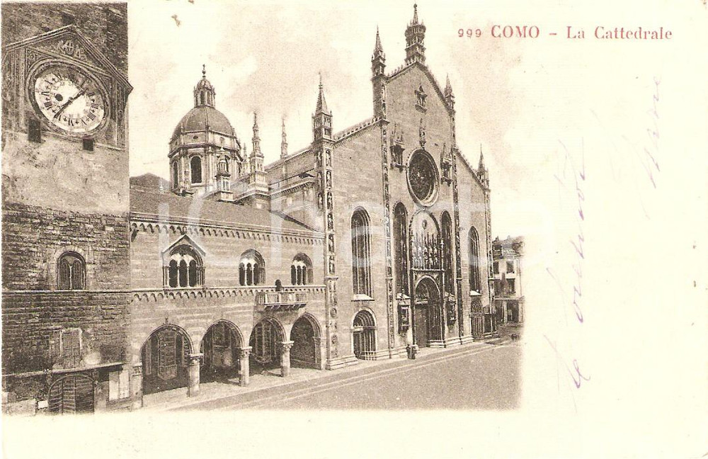 Cartolina originale da collezione 1904 COMO Cattedrale di SANTA MARIA ASSUNTA Cartolina FP VG 1