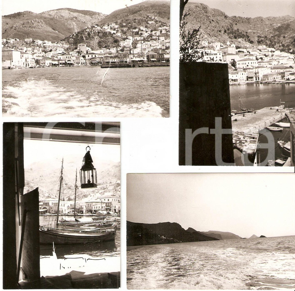 Fotografia d epoca originale 1959 YDRA GREECE Molo e barche dei pescatori Lotto 4 foto 7x10 cm 1