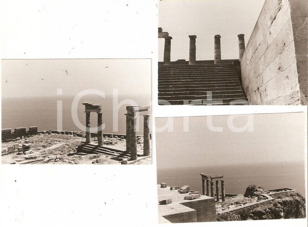 Fotografia d epoca originale 1960 RODI GREECE Acropoli di LINDOS Lotto 3 foto 10x7 cm 1
