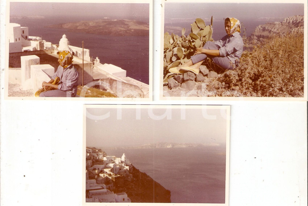 Fotografia d epoca originale 1959 SANTORINI GREECE Ritratto con fichi d India e panorama Lotto 3 foto 1