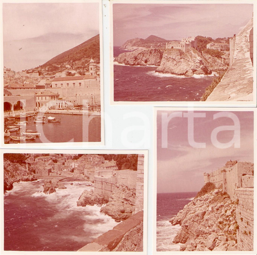 Fotografia d epoca originale 1960 DUBROVNIK CROAZIA Panorama della città Lotto 4 foto 7x10 cm 1