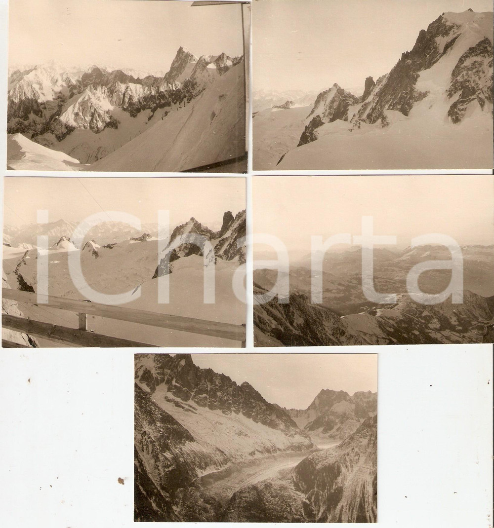 Fotografia d epoca originale 1958 CHAMONIXMONTBLANC FRANCE Panorama Lotto 5 foto 10x7 cm 1