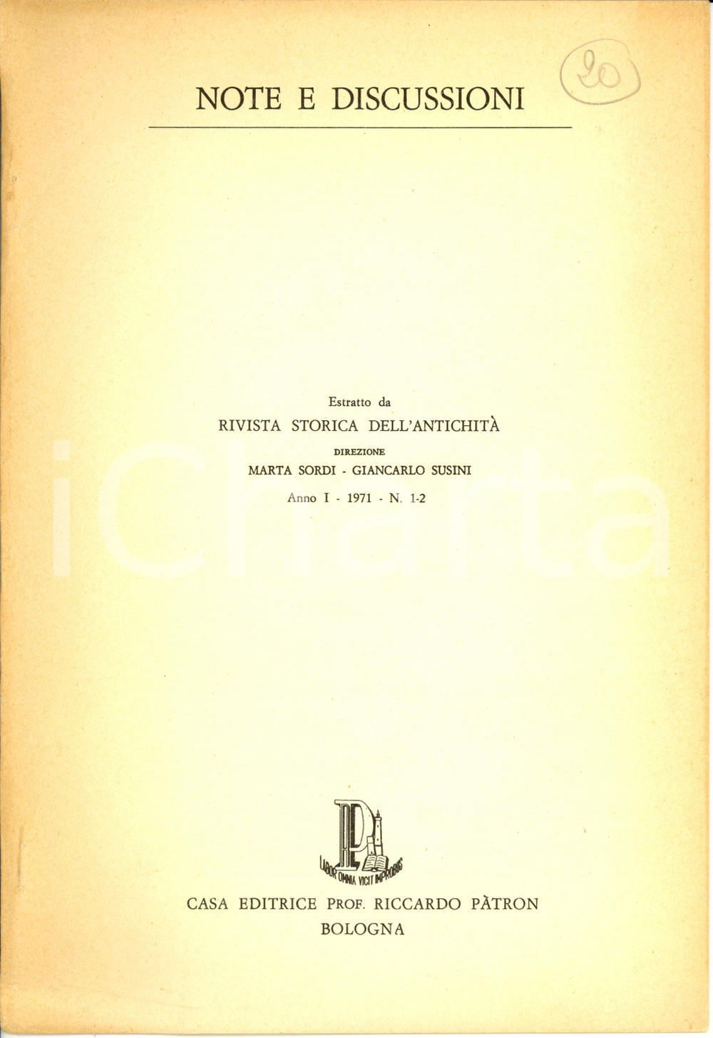 Libro, pubblicazione d epoca 1971 Angela DONATI Sull iscrizione lanuvina della curia mulierum Pubblicazione 1