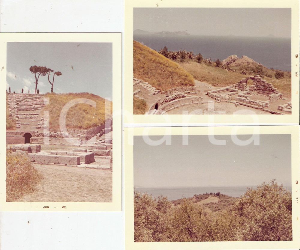 Fotografia d epoca originale 1962 PATTI ME Teatro greco di TINDARI Lotto 3 foto 9x13 cm 1