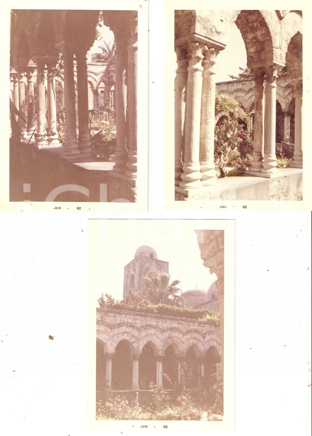 Fotografia d epoca originale 1962 PALERMO Chiostro di San Giovanni degli Eremiti Lotto 3 foto 9x11 cm 1