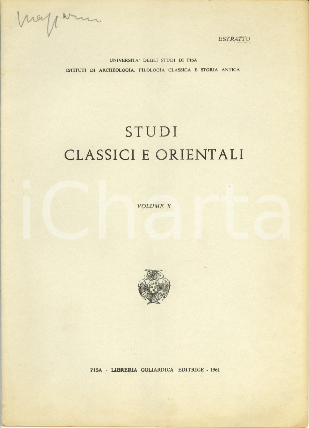 Libro, pubblicazione d epoca 1961 Silvio FERRI Tracce di una KOINE  GRECOANATOLICA nel primo millennio a.C. 1