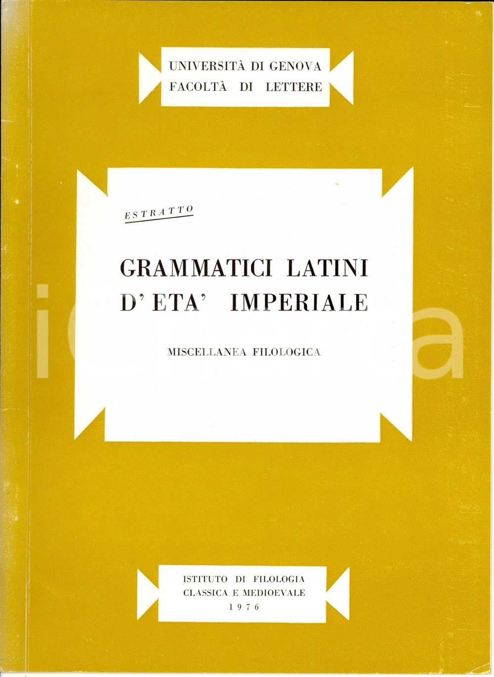 Libro, pubblicazione d epoca 1976 Bruno LUISELLI DE ARTE METRICA di BEDA in tradizione metrica tardolatina 1