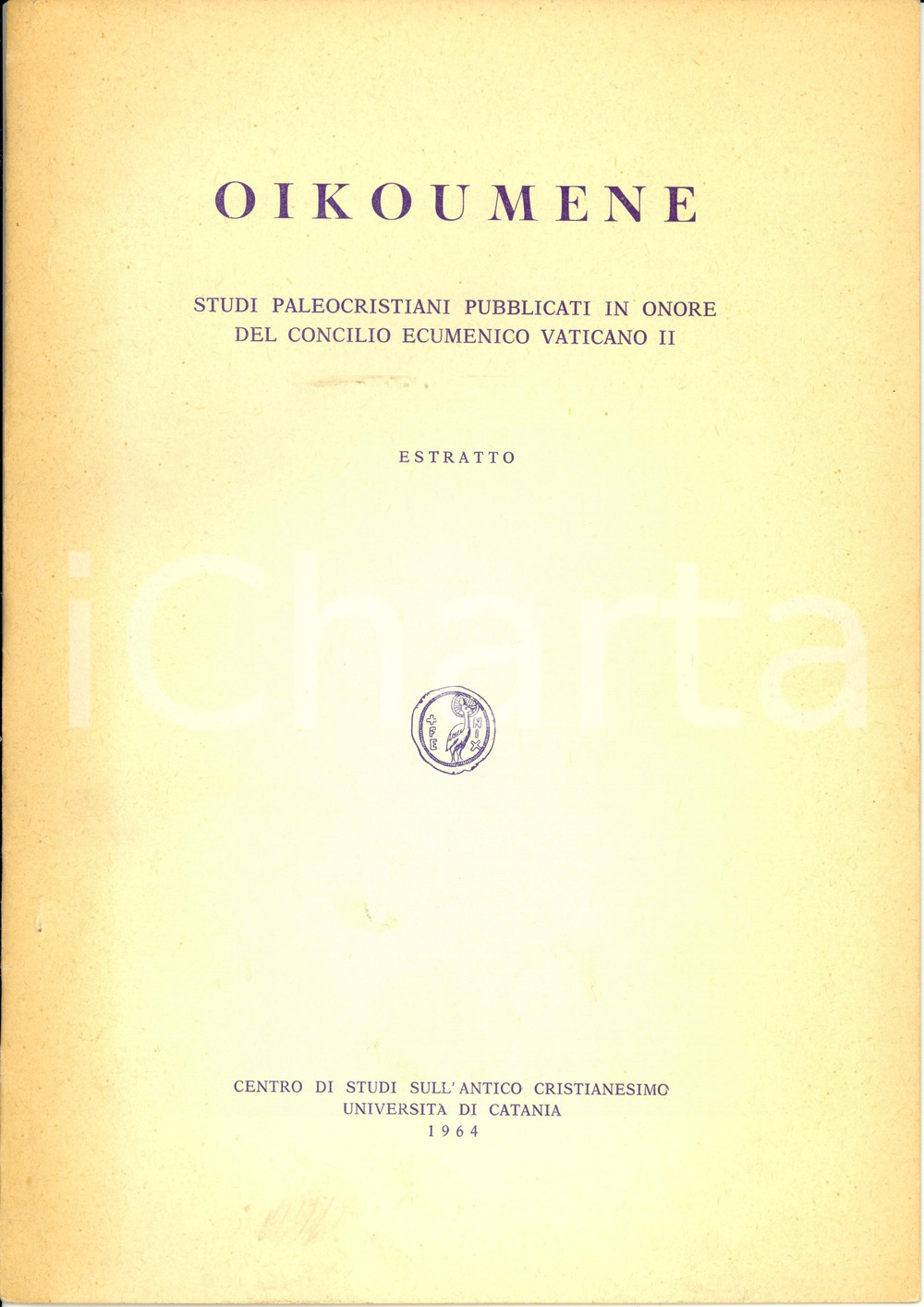 Libro, pubblicazione d epoca 1964 Francesco CORSARO Polemica anticristiana QUEROLUS SIVE AULULARIA Autografo 1